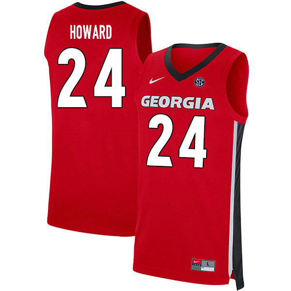Georgia Bulldogs #24 Rodney Howard College Basketball Jerseys Sale-Red